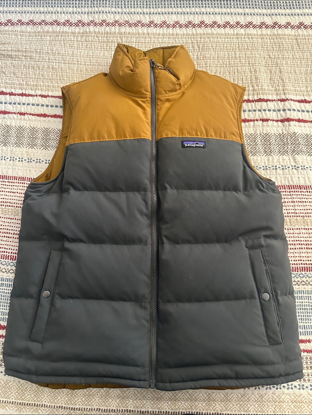 Patagonia Men's Mustard Puffer Vest - Picture 2 of 2